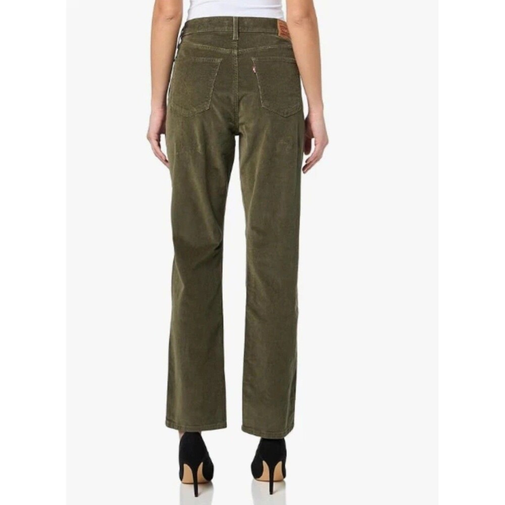 Levi's Classic Women's Mid Rise Straight Leg Jeans Corduroy Pants 10 M Ivy Green - Picture 2 of 13